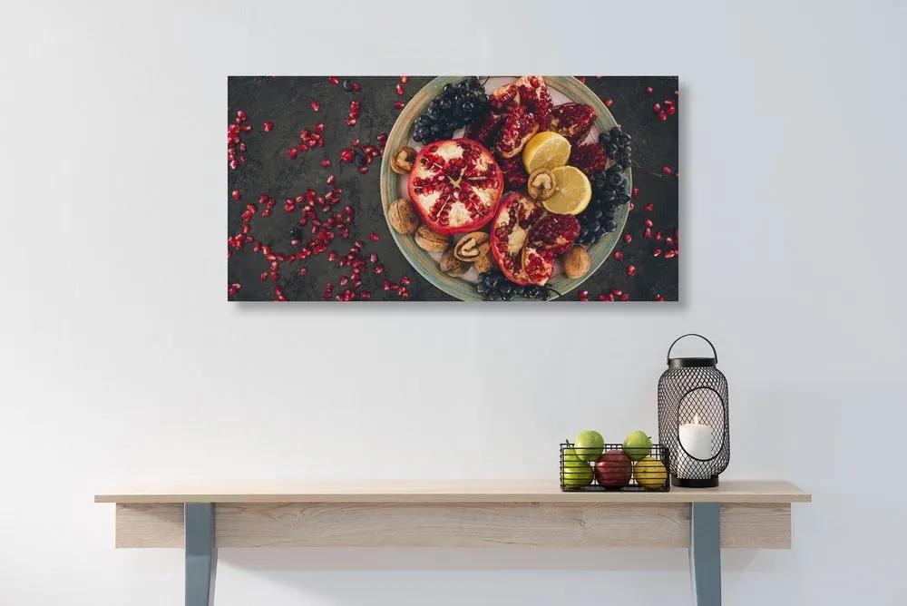 Obraz zmes s granátovým jablkom - 120x60