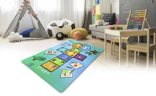 Koberce Breno Kusový koberec Škôlka - blue, modrá, viacfarebná,110 x 160 cm