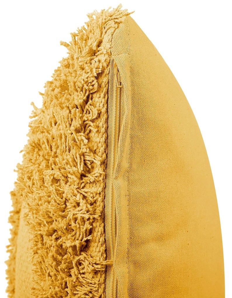 Sada 2 bavlnených vankúšov 45 x 45 cm žltá RHOEO Beliani