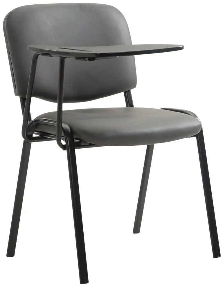 Stolička Ken s skladacím stolíkom koženka - sivá