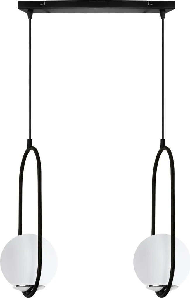 Závesné svietidlo Florence, 2x biele sklenené tienidlo, b/ch, UI