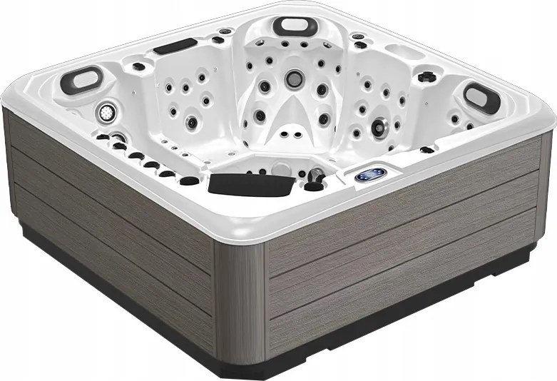 Záhradné kúpele pre 5 osôb 118 trysiek biela perla puzdro šedá doska 230x230