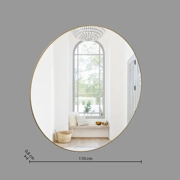 Atmosphera - Nástenné zrkadlo ALICE pr. 110 cm zlatá