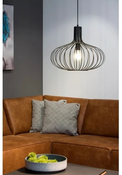 Lucide 78374/50/30 - Závesné svietidlo MANUELA 1xE27/60W/230V čierne 50 cm