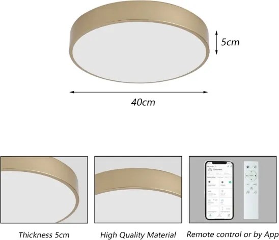 BRILAGI-LED Stmievateľné svietidlo POOL SMART LED/48W/230V 40 cm Wi-Fi Tuya zlaté + diaľkový ovládač