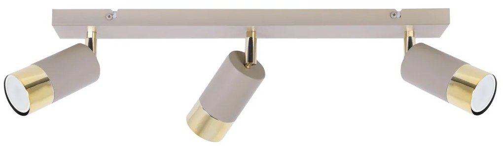 Bodové svietidlo Hugo, 3x béžové/zlaté kovové tienidlo, (možnosť polohovania)
