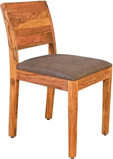 Dizajnová stolička Timber II Sheesham / hnedé mikrovlákno
