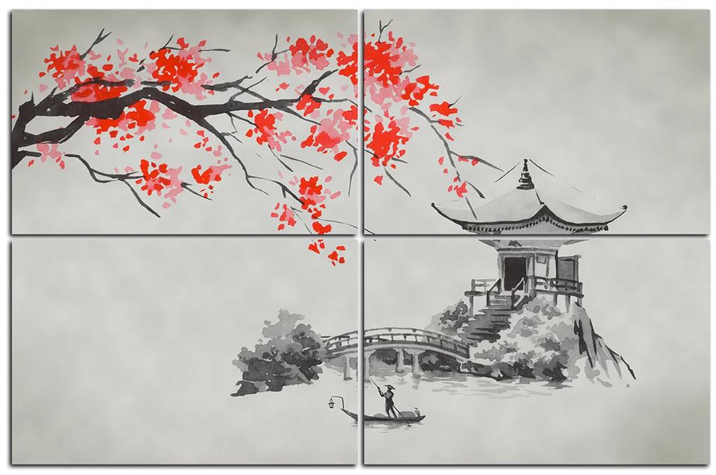 Obraz na plátne - Tradičné ilustrácie Japonsko 160D (90x60 cm)