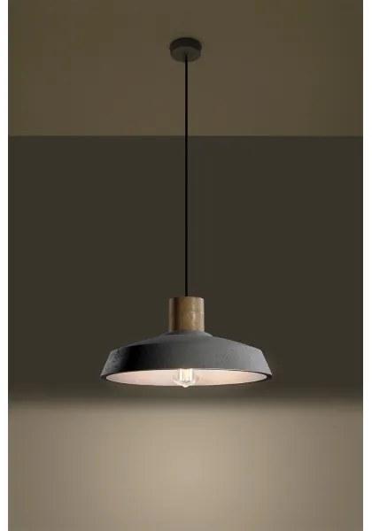 Sollux SL.0282 - Luster na lanku AFRA 1xE27/60W/230V šedá/prírodné drevo