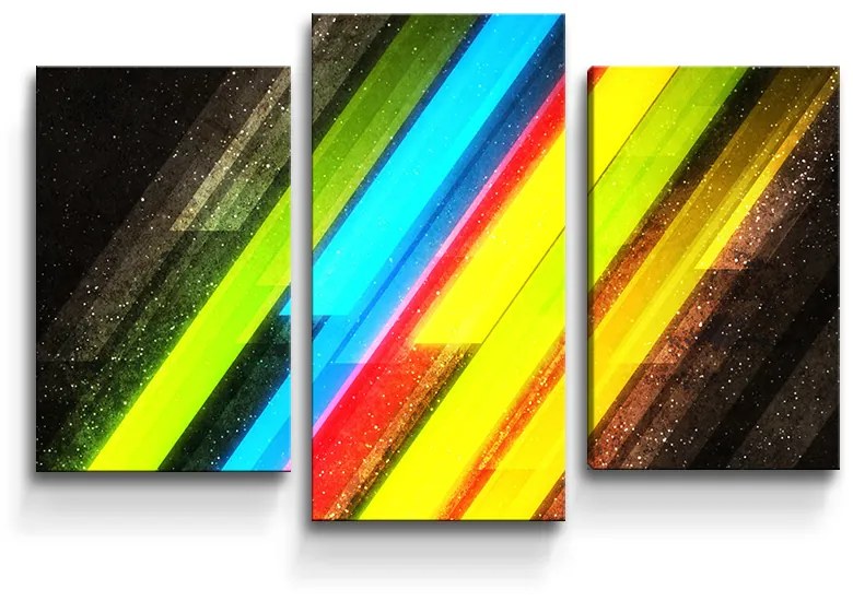 Sablio Obraz - 3-dílný Pruhovaná abstrakcia - 75x50 cm