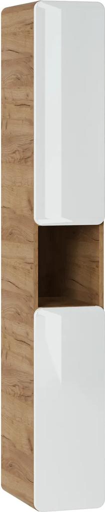 ArtCom Kúpeľňová zostava ARUBA White | dub craft zlatý/biely lesk Typ: Vysoká skrinka 805 - 170 x 25 x 39 cm