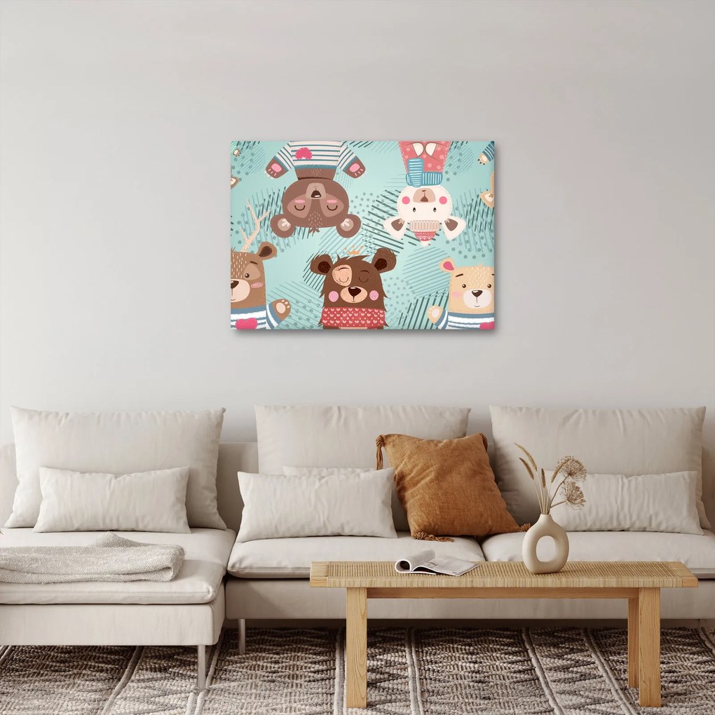 Obraz - Veselí medvedíci (70x50 cm)
