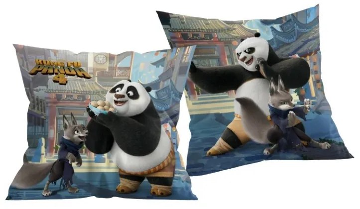 Dekoratívny vankúš Kung Fu Panda modrý 40x40 cm
