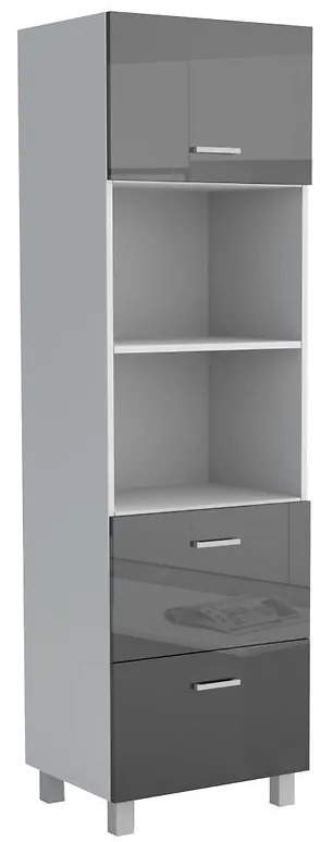 Kuchynská skrinka Lucjan 60KPM 1F2S 2100 LUX čierna