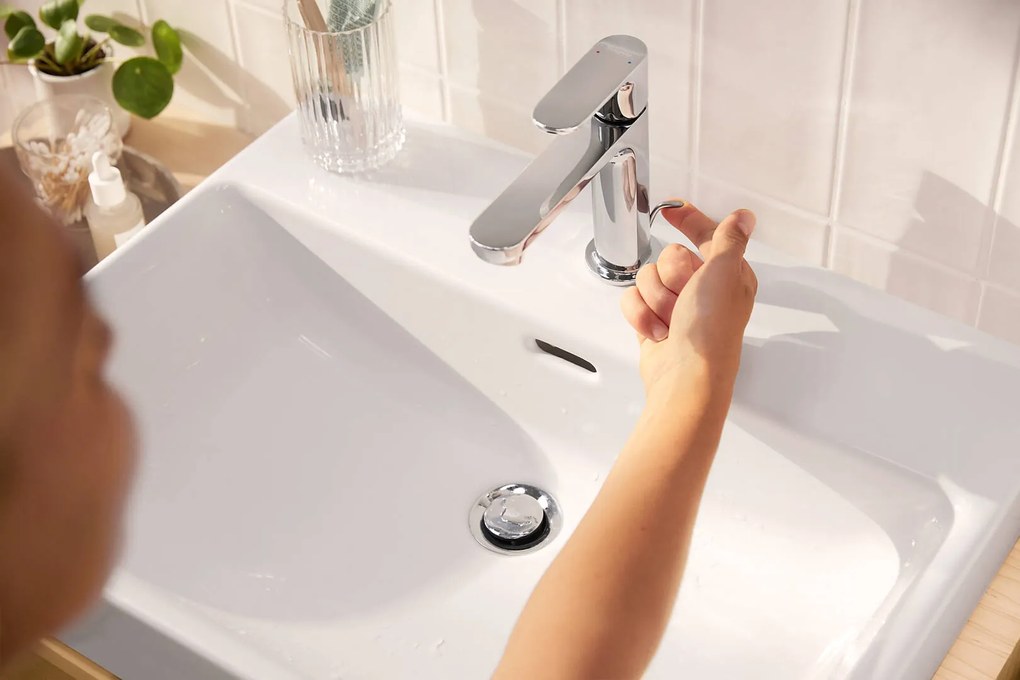 Hansgrohe Rebris S, umývadlová batéria 110 s odtokovou súpravou s tiahlom, CoolStart, chrómová, HAN-72519000
