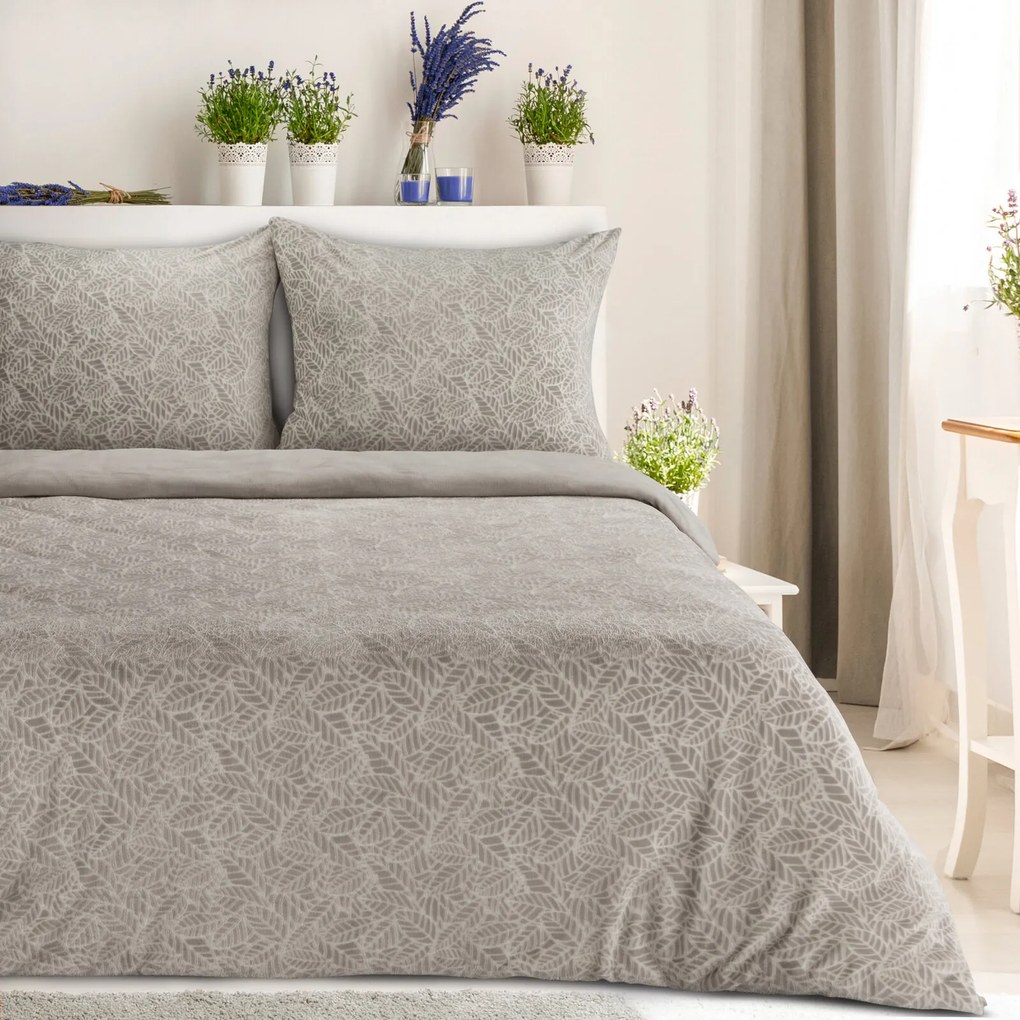 FLEECOVÉ OBLIEČKY FLANO3 140X200 CM, 1 KS 70X80 CM LISTY