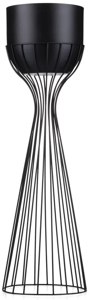 KOVOVÝ KVETINÁČ SO STOJANOM GLAM 68X20 CM ČIERNA