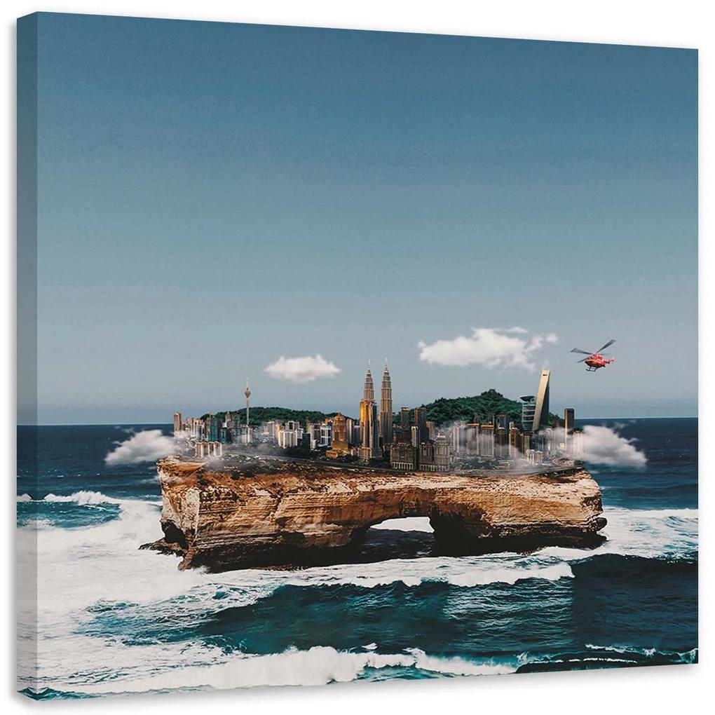 Gario Obraz na plátne Mesto na brehu oceánu - Zehem Chong Rozmery: 30 x 30 cm