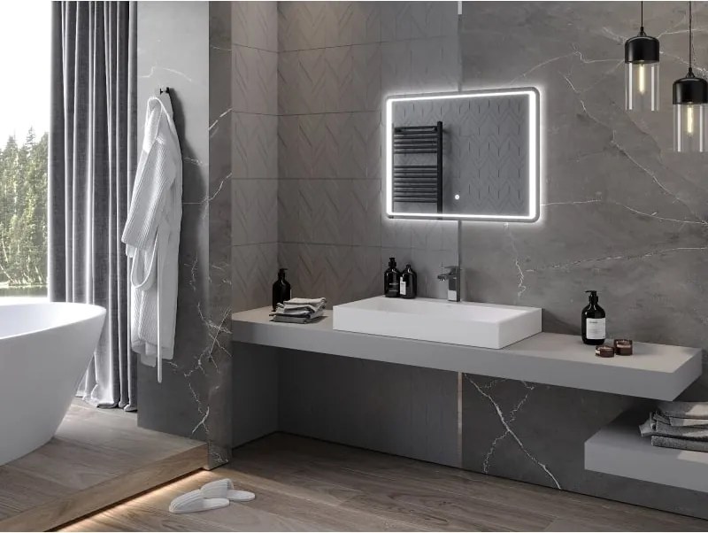Mexen Zusa kúpeľňové zrkadlo s podsvietením 80 x 60 cm, LED 6000K, proti zahmlievaniu - 9808-080-060-611-00