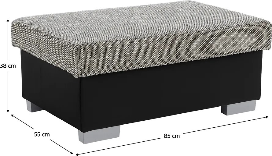 Taburetka T4 - sivá (Berlin 01) / čierna (Soft 11)