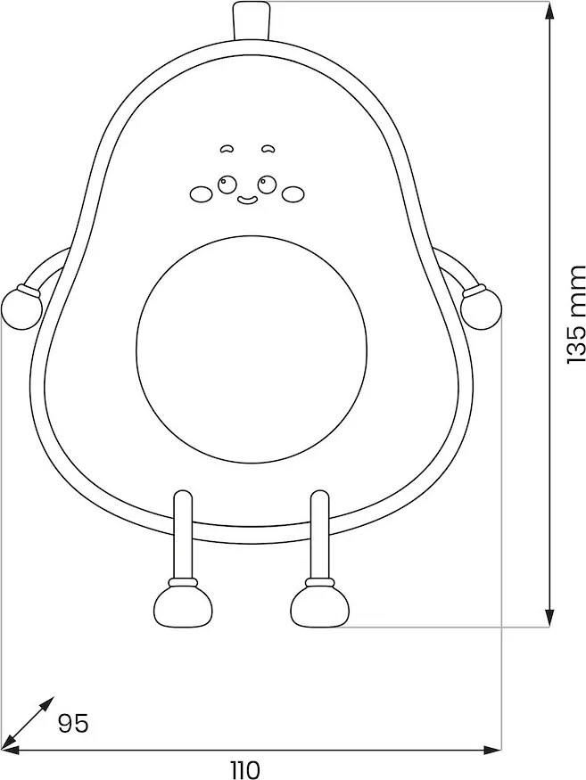 Detská lampa Avocado, 1w, 3000k