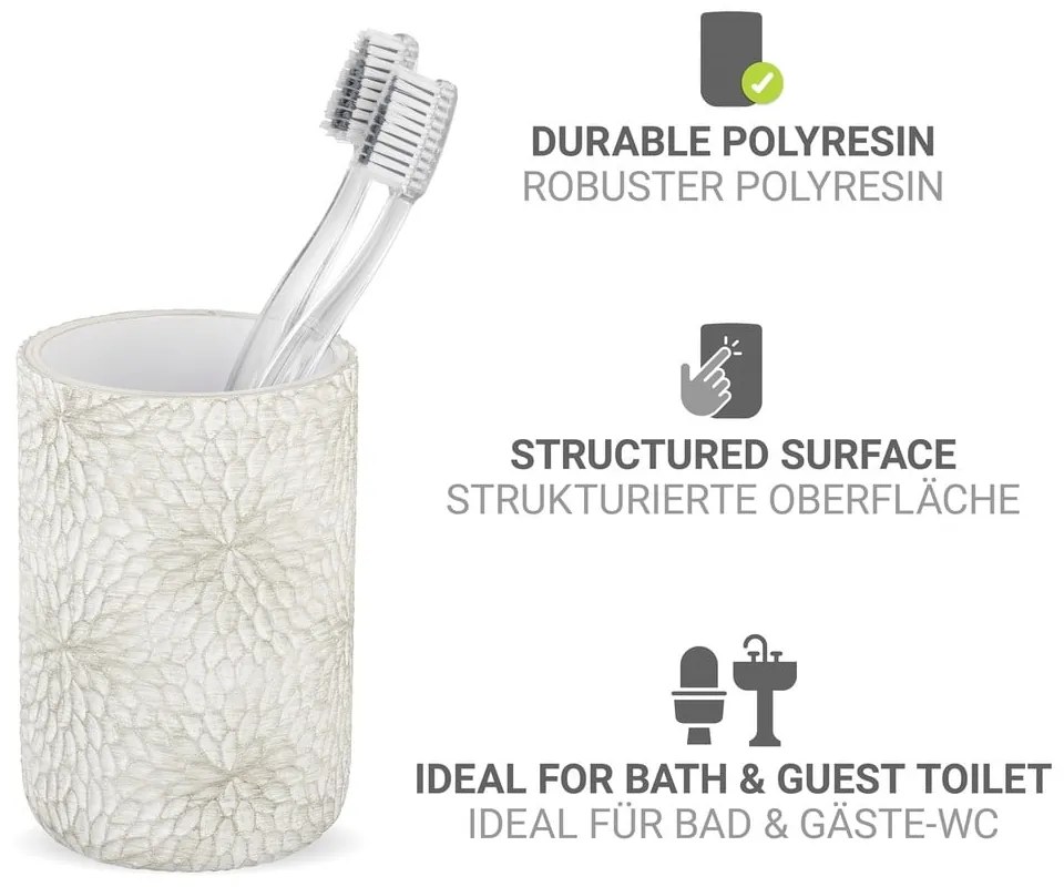 Biely/v zlatej farbe téglik na zubné kefky z polyresínu Montalfano – Wenko