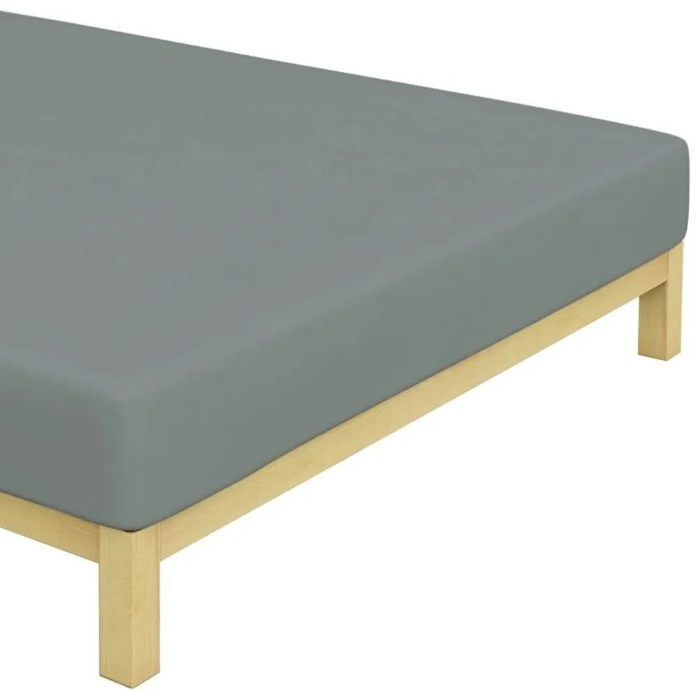 Jersey bavlnené prestieradlo na jednolôžko - 90 x 200 cm - tmavosivé