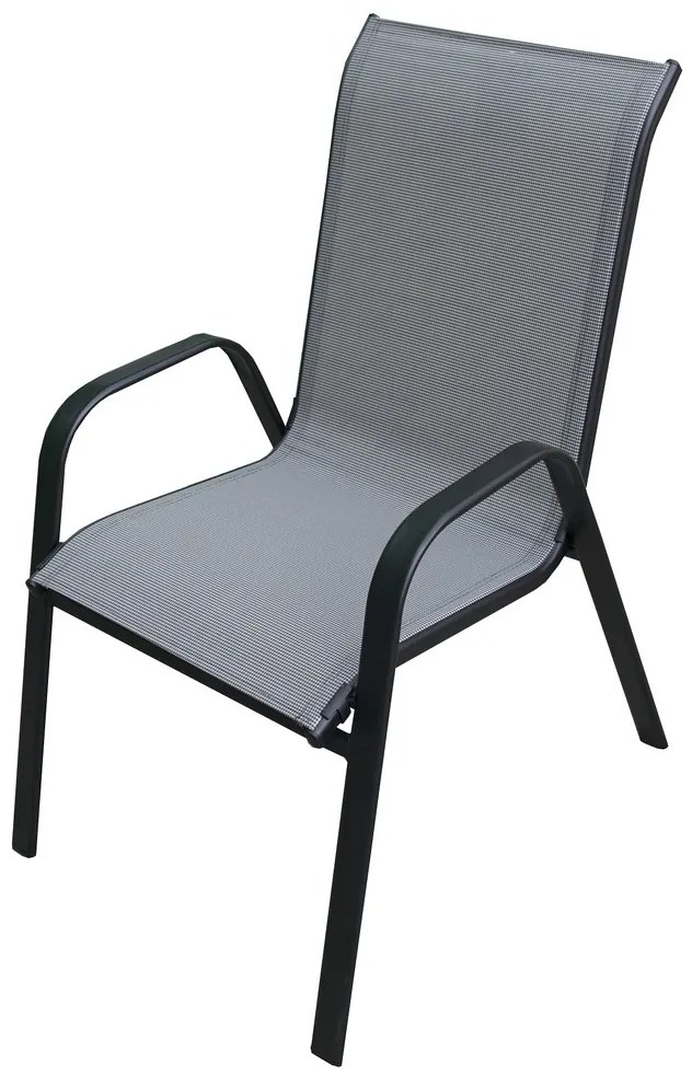 Rojaplast Záhradné kreslo XT1012C kovové - šedá textília