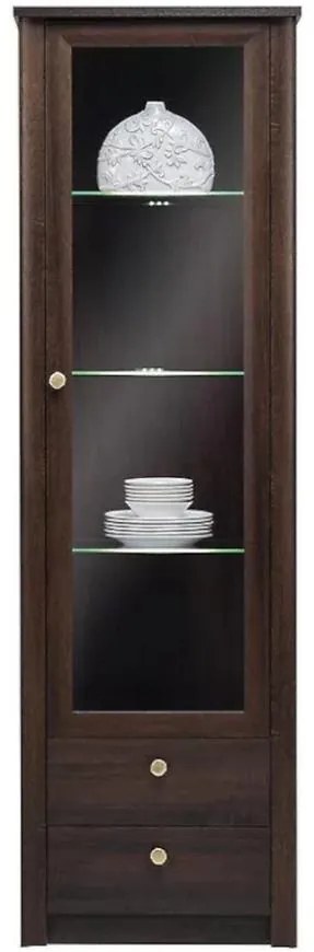 Vitrína Finezja F23 + LED čokoládová sonoma