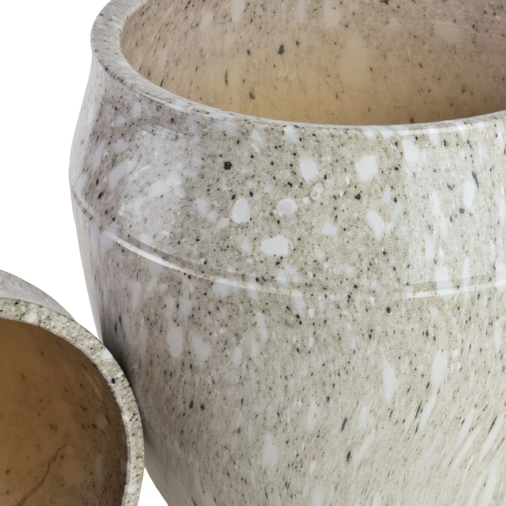 Sada 2 ks keramických květináčů NEVA XIV šedá