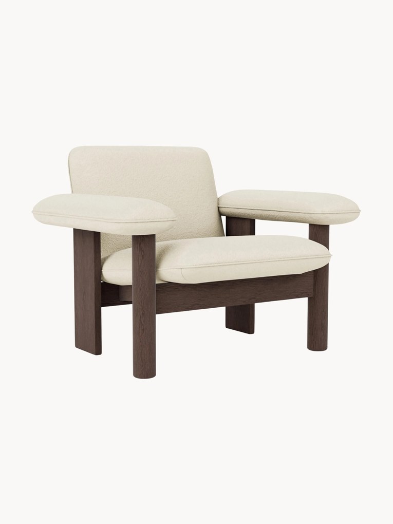 Vlnené kreslo's dubovým drevom Brasilia