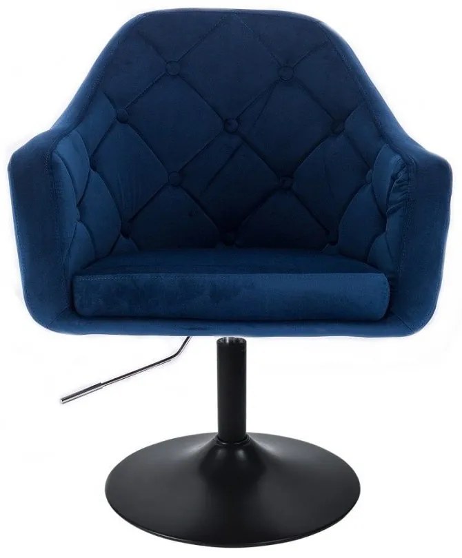 LuxuryForm DESIGN Kreslo ANDORA VELUR na čiernom tanieri - modré