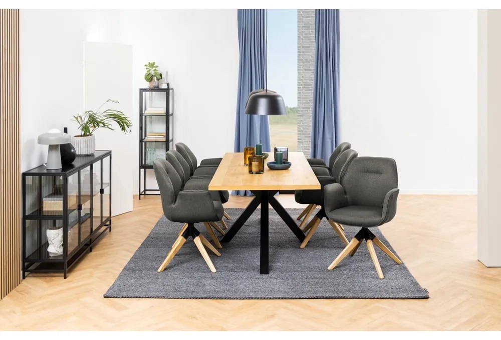Čierna vitrína v dekore jaseňa 152x86 cm Seaford – Actona