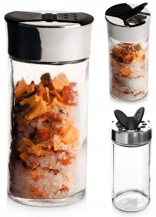 2. akosť - Korenička, sklenená, s čiernym viečkom a sypátkom, 100 ml SPICE BLACK