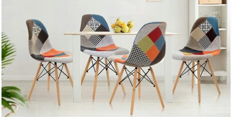 Kuchynská patchwork stolička SKY72 modrá