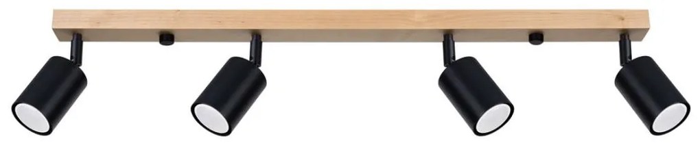 Sollux SL.1294 - Bodové svietidlo VERDO 4xGU10/10W/230V čierna