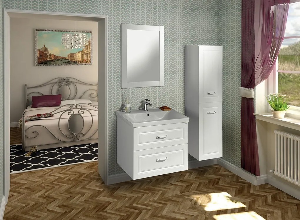 Aqualine Aqualine, FAVOLO zrkadlo v ráme 60x80 cm, biela mat, FV060