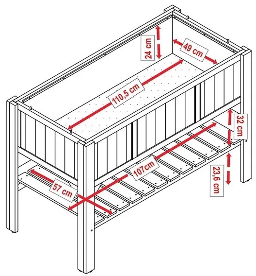 Habau Vyvýšený záhon s odkladacou plochou (tmavosivá)  (100274945)