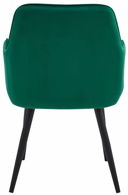 Set dvoch jedálenských stoličiek NANA zamatové, tmavozelené (čierne nohy) 2 ks