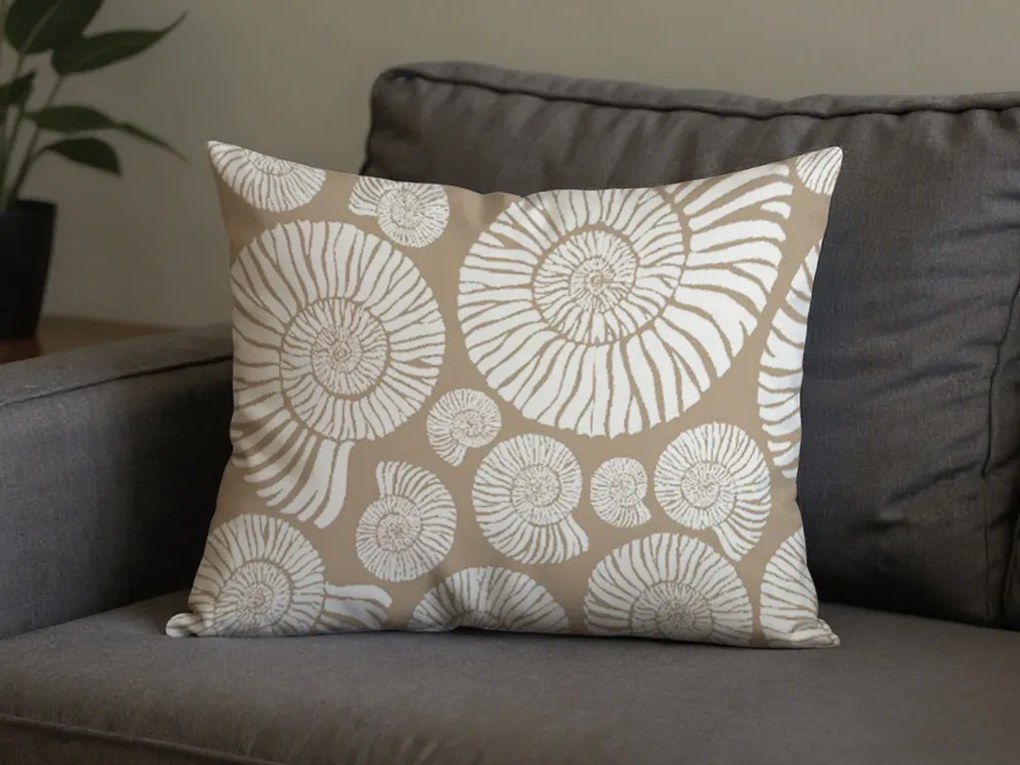 Sada 2 ks dekoračných obliečok na vankúš z mikrovlákna SNAIL SHELL 50x70 cm, hnedá