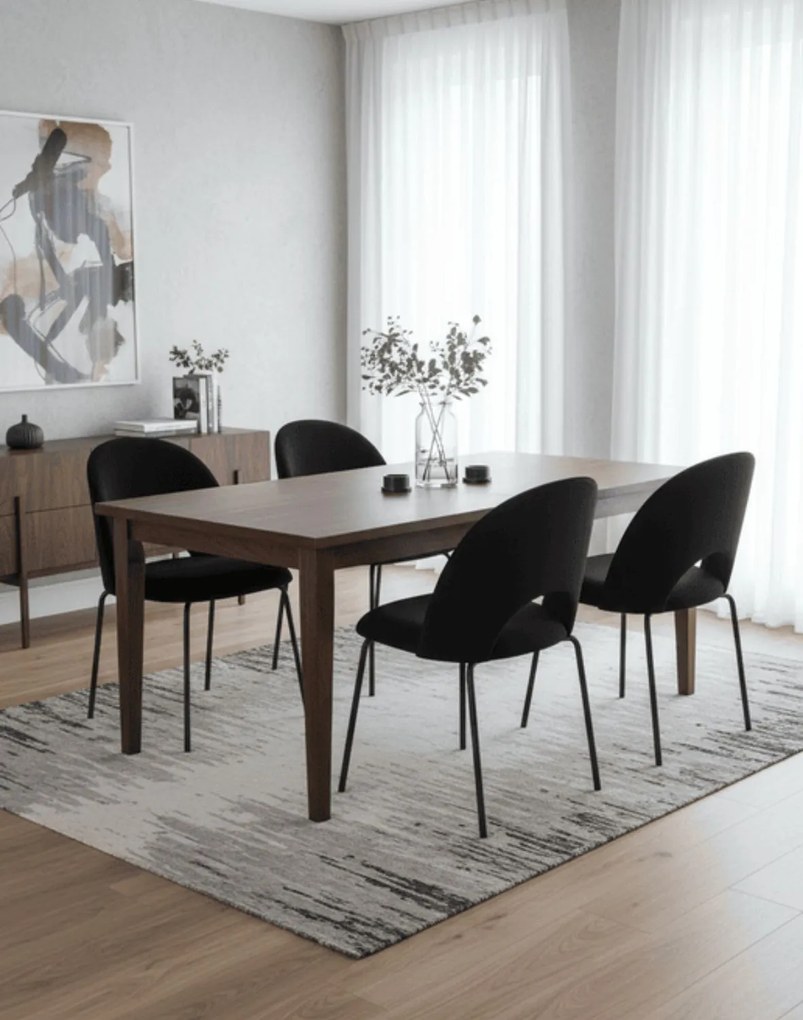 Jedálenská stolička Molly Black, čierny zamat (108-77)