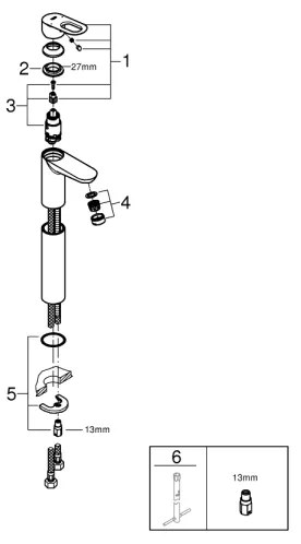GROHE 23764000 - Umývadlová batéria BAULOOP DN 15 lesklý chróm