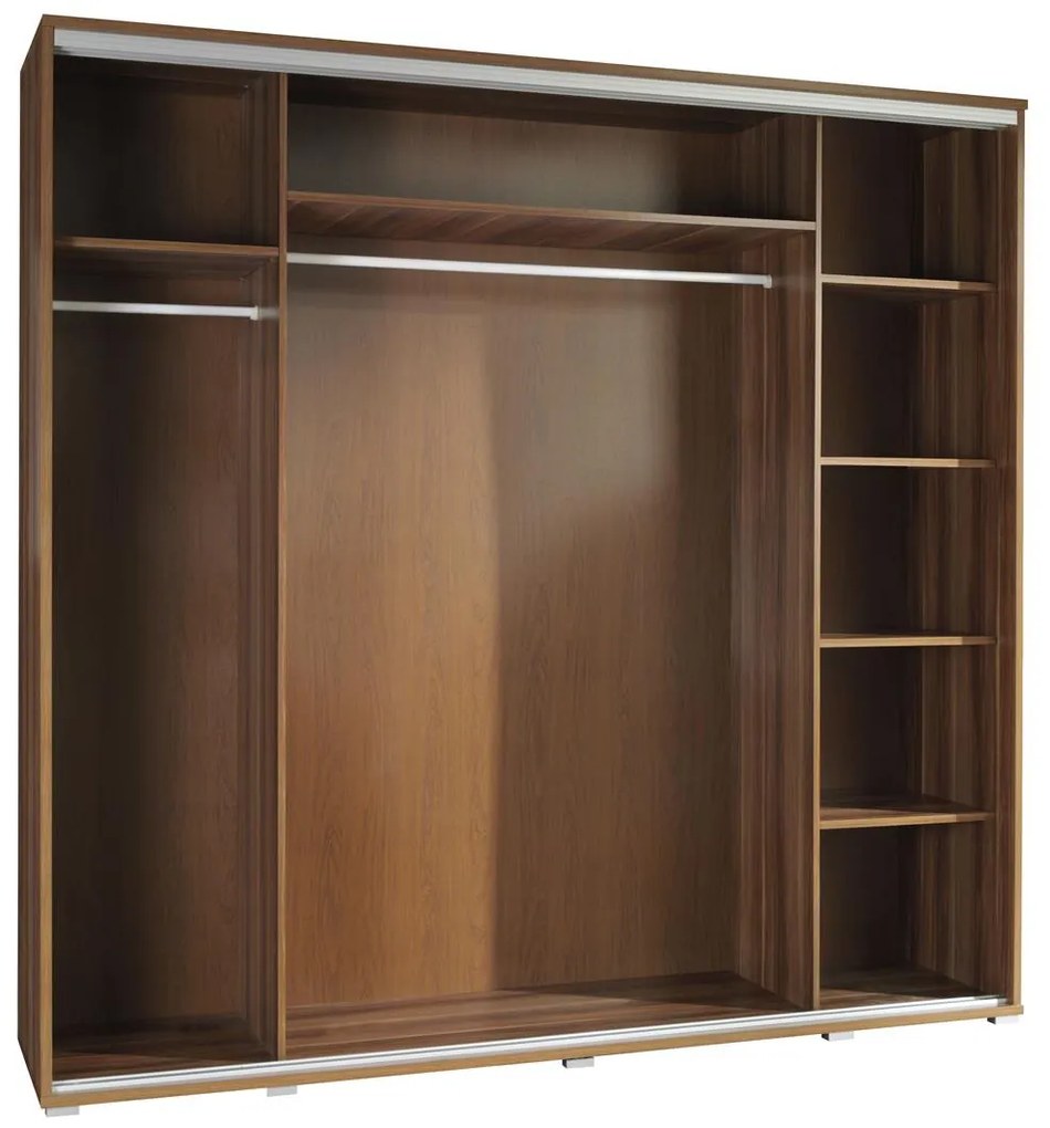 Šatníková skriňa Peldon 205 (wenge) (so zrkadlom). Akcia -20%. Vlastná spoľahlivá doprava až k Vám domov. 612081