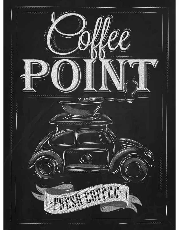 Ceduľa Coffee Point 40 x 30 cm