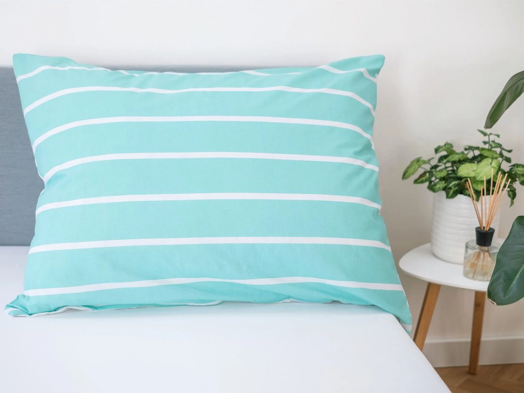 Bavlnená obliečka na vankúš 70 × 90 cm – Kamala mentolové