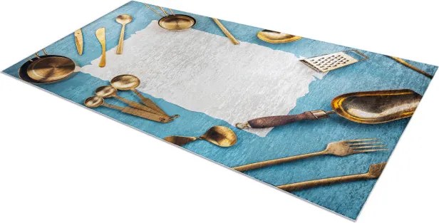 Protišmykový koberec / behúň ANDRE 33220 modrý / zlatý