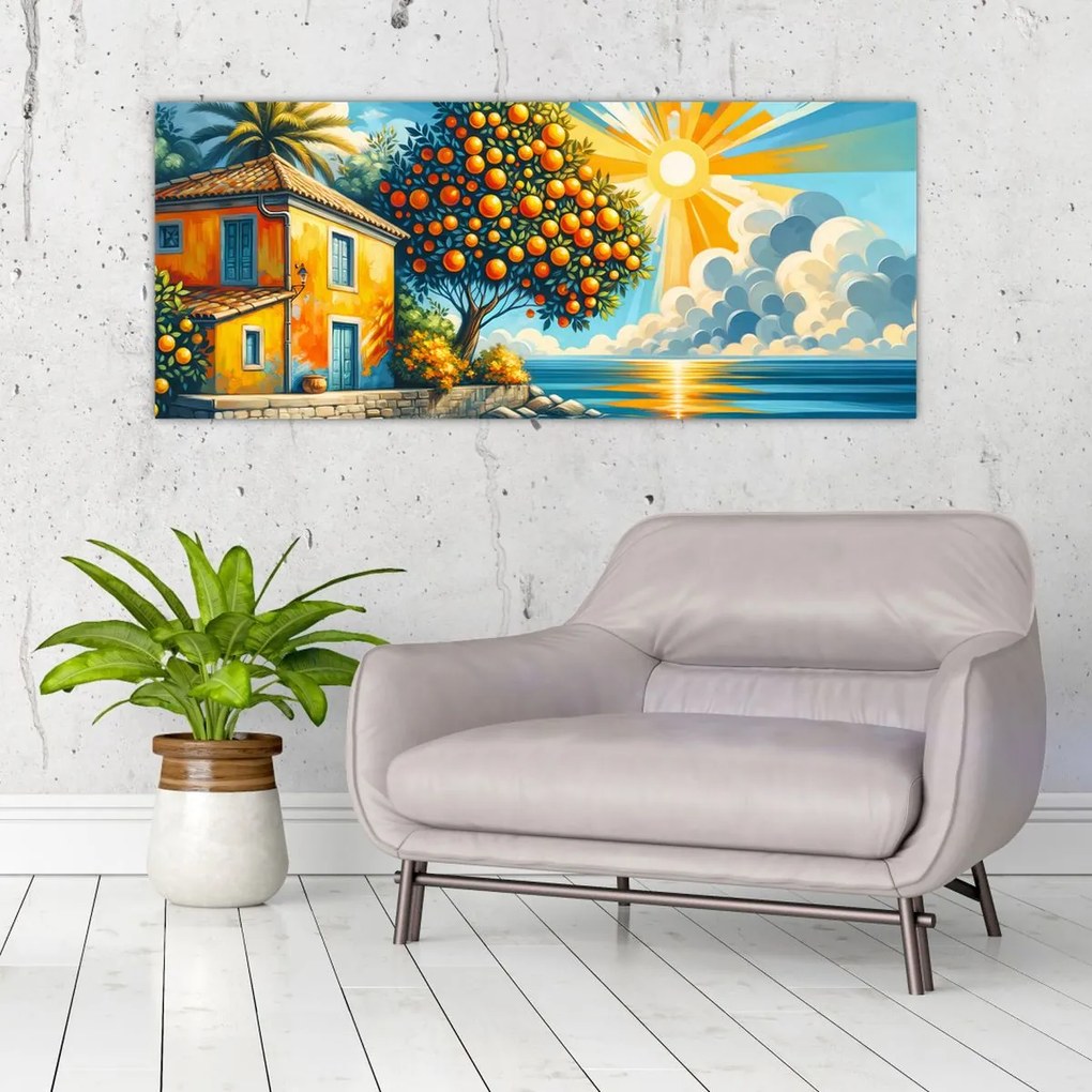 Obraz - Dom s pomarančmi I. (120x50 cm)