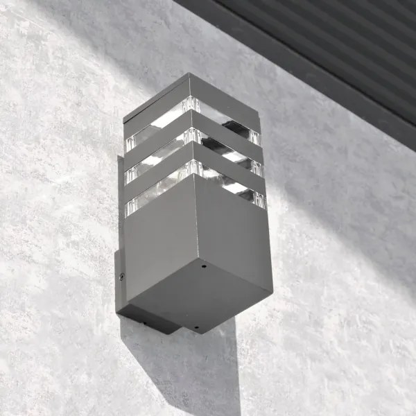 Vonkajšie nástenné svietidlo TEKSAS 1xE27/12W/230V IP44 antracit