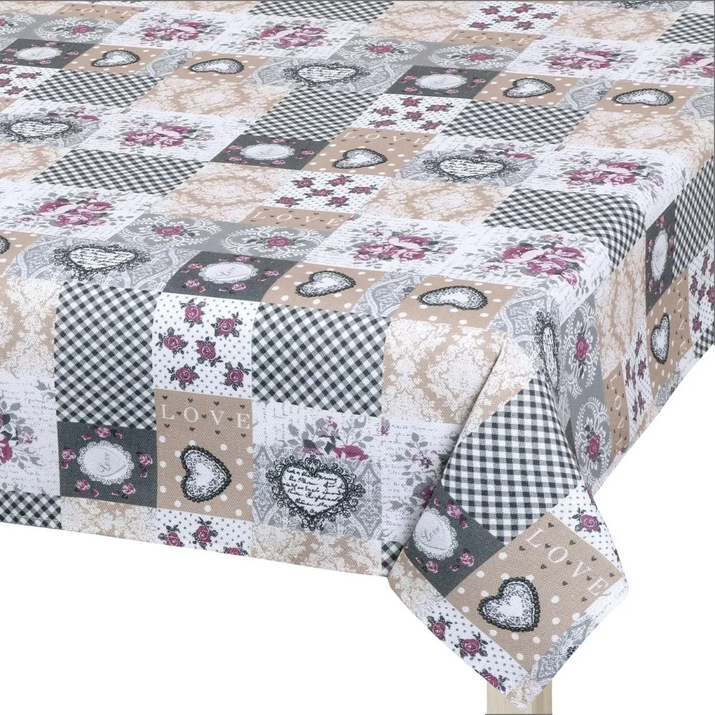 Bellatex Obrus DITA Patchwork love, 120 x 200 cm