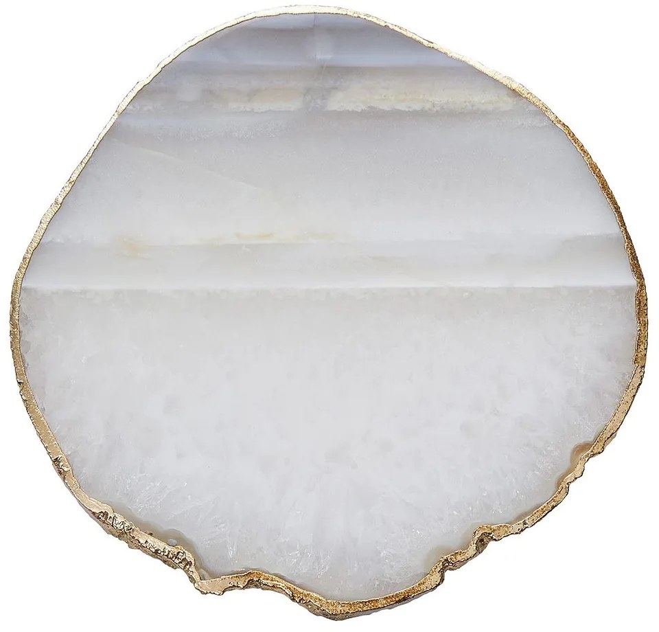 CRYSTAL Podtácok z drahých kameňov 10 cm - biela